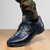 Hornback caiman sneaker navy worn on foot, Marco Di Milano Udine view 2
