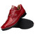 Hornback caiman sneaker red, Marco Di Milano Udine eye-shaped side detail
