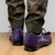 Hornback caiman sneaker purple worn on foot, Marco Di Milano Udine view 3
