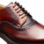 Mezlan Birch Two-Tone Lug Sole Derby in Cognac Rust/Purple – showing medallion brogue detail