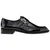 Mezlan Afton Textured Shiny Calf Monk in Black – side profile view