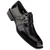 Mezlan Afton Textured Shiny Calf Monk in Black – top angle profile view