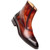 Mezlan Maverick Chocolate Rust patina cap toe ankle boot – front angled view