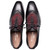 Mezlan Eagle Calf/Suede Oxford in Black/Wine – top view showing medallion and brogue detail