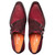 Mezlan Cascade Suede Double Monk Strap in wine – top view showing suede texture and buckle detail