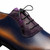 Mezlan Bretton Multi-Tone Oxford in Purple/Multi – showing brogue detail