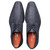 Mezlan Montage Printed Suede Derby in Blue – top view showing printed suede texture