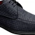 Mezlan Montage Printed Suede Derby in Blue – showing printed suede texture
