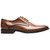 Side profile of the Florsheim Sorrento Lux cognac leather oxford showing plain toe silhouette