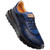 Mezlan Arkley medium blue exotic dress sneaker, toe detail showing ostrich paw texture