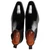 Mezlan Blackjack black patent boot, top-down view showing shine finish