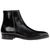 Mezlan Alta men's black hi-shine calfskin ankle boot, side profile