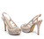 Lady Couture Dream Champagne Jeweled Mesh Sling Back Heels