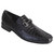 Los Altos Black Genuine Teju Lizard Skin Slip-On Loafers