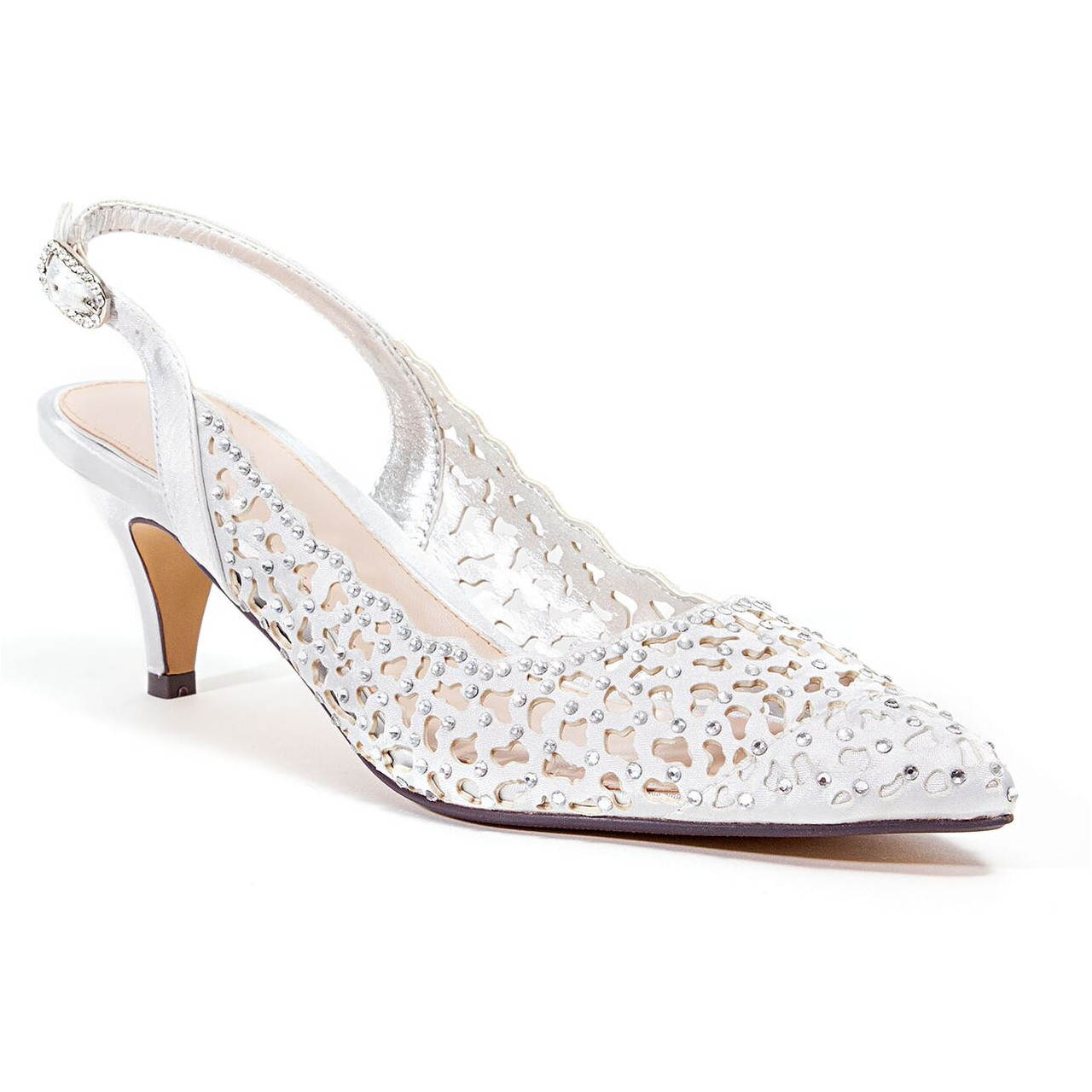 silver embellished heels