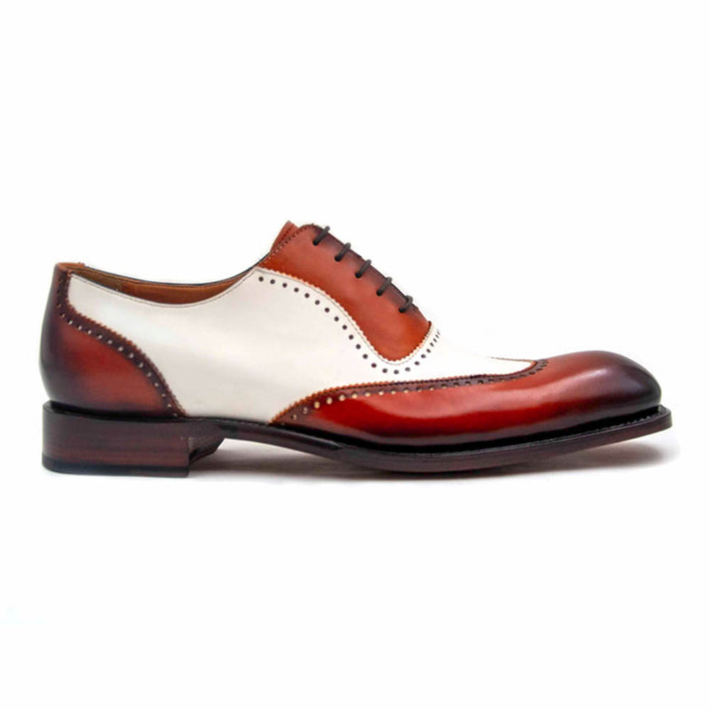 Ugo Vasare Charlton Camel/Beige U-Shaped Wing Toe Derby Shoes display picture 2