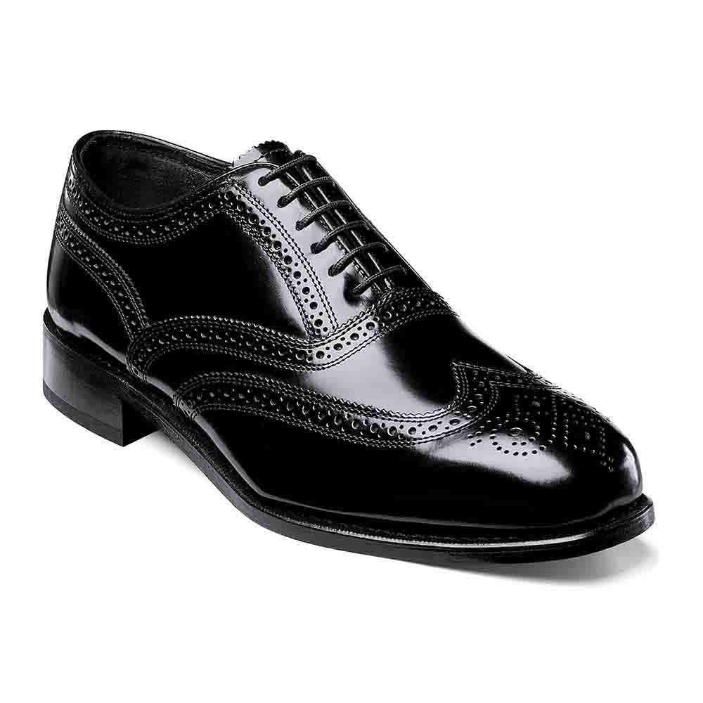 Florsheim Lexington Oxford Black Wingtip Shoes display picture 3