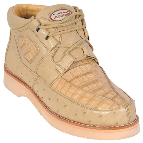 Los Altos Casual Black Caiman Belly & Ostrich Shoes main image 1