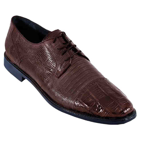 Los Altos Brown Caiman Belly & Teju Lizard Cap Toe Oxford Men's Lace Up ...