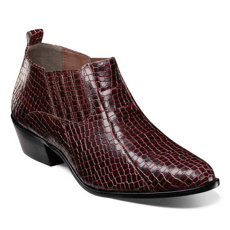 Stacy Adams Men\'s Leather Embossed Croc Ankle Dress Boots Red Size 9.5 M Adams Cowboy Boots - Etsy main image 4