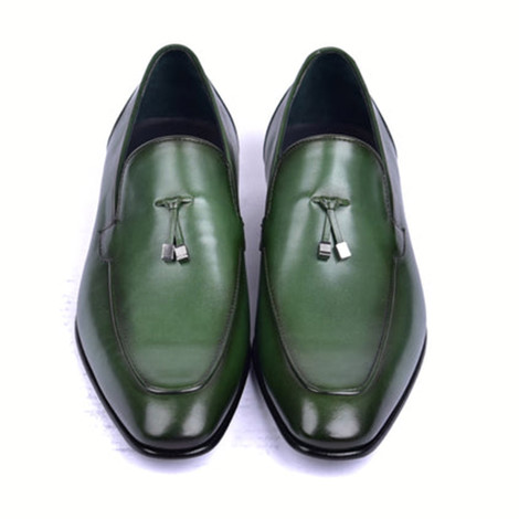 YUKETEN leather tassel loafer shoes 7C 緑 YUKETEN leather tassel loafer shoes 7C 緑