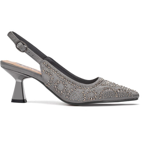 Lucy Pewter Pumps with Heels Lady Couture Shoes