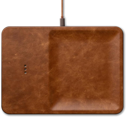 CATCH:3 Classic Leather Charging Valet Tray
