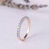 Blue Topaz Wedding Band Birthstone  Anniversary ring