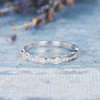 White Gold Women Diamond Band Half Eternity Promise Ring