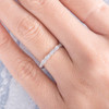 White Gold Women Diamond Band Half Eternity Promise Ring