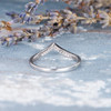 Rose Gold Wedding Band Women V Shaped Diamond Ring