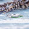 Antique Tsavorite Wedding Band White Gold Ring