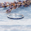 Antique Sapphire Wedding Band White Gold Ring