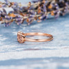 Three Stone Rose Gold 4mm Morganite Engagement Ring