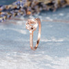  Antique 7mm Round Morganite Engagement Rose Gold Wedding