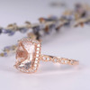 Art Deco 7*9mm Cushion Cut Morganite Engagement Ring