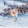 Rose Gold Engagement Ring 7mm Round Morganite Ring