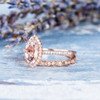 5*10mm Marquise Morganite Ring Set Engagement Ring Set