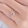 6mm Heart Shaped Morganite Ring Wedding Ring