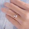 Bridal Ring 7*9mm Oval Cut Morganite Engagement Ring