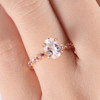 6*8mm Oval Morganite Ring Deco Antique Band Wedding Ring