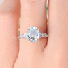 Anniversary Ring White Gold 7*9mm Oval Aquamarine Weeding  Ring