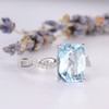 8*10mm Cushion Cut Blud  Aquamarine Engagement Ring