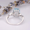 8*10mm Cushion Cut Blud  Aquamarine Engagement Ring