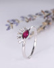 Antique Cluster Ring Marquise Ruby Promise Ring