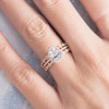 6*8 Pear Cut White Topaz Wedding Ring Set