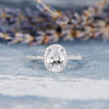 7*9mm Oval Cut White Topaz Engagement Ring