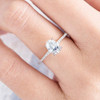 4*6mm Oval Cut  White Sapphire Engagement Ring