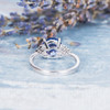  7.5mm Round Cut Tanzanite Engagement Ring Cluster Ring