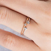 2pcs Bezel Set Diamond Engagement Ring Set 